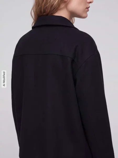 Krój loose fit krótki płaszcz z wełny model MAJELAA WOOL' Armedangels czarny