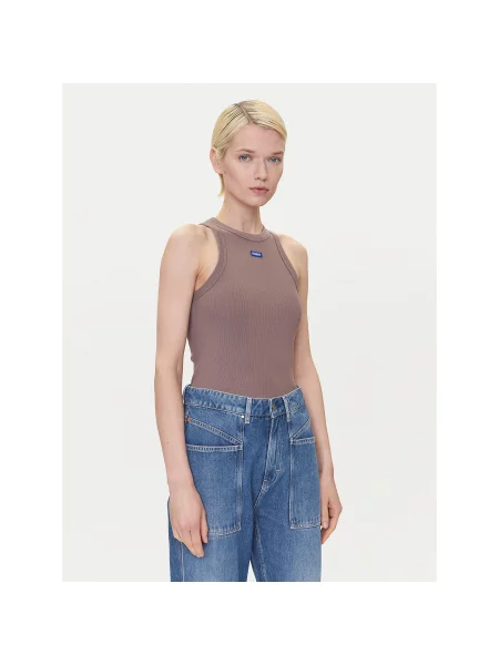 HUGO Top Slim Fit rjava