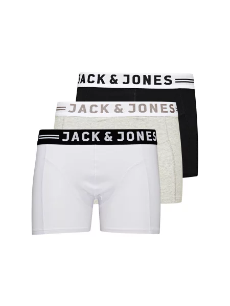 JACK & JONES Boksarice Sense pegasto siva / črna bela