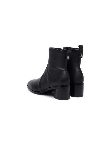 Čizme Tommy Hilfiger Th Stretch Leather Bootie crna