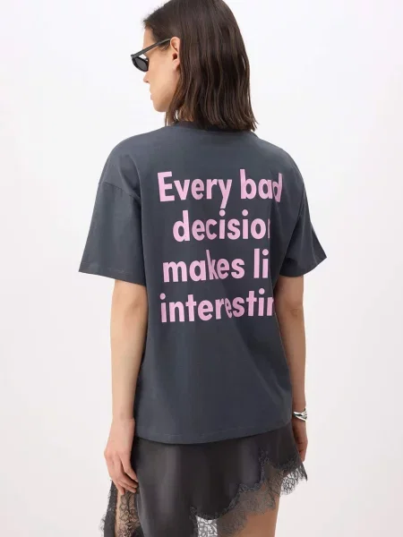 Trendyol Tričko tmavosivá / rosé