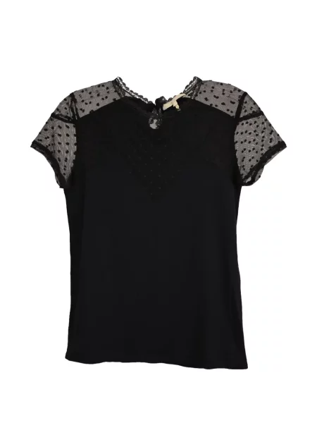 Top Maje transparente negru
