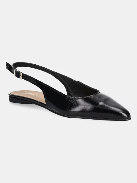 Kožené baleríny Jonak NOA s odkrytou patou černá