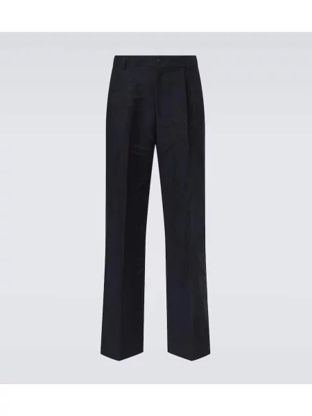 Pantaloni Dries Van Noten cu model floral albastru