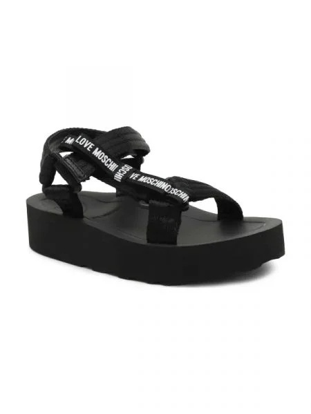 Love Moschino Sandale cu adaos de piele negru