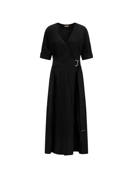 Cu centură rochie midi Herno negru
