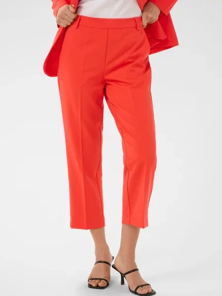Kaffe Pantaloni cu dungă KASakura orange roșu