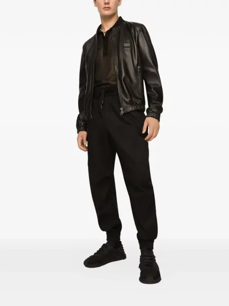 Кожено яке Dolce & Gabbana черно