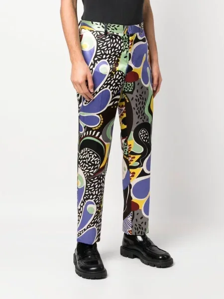 Hlače Moschino s printom plava