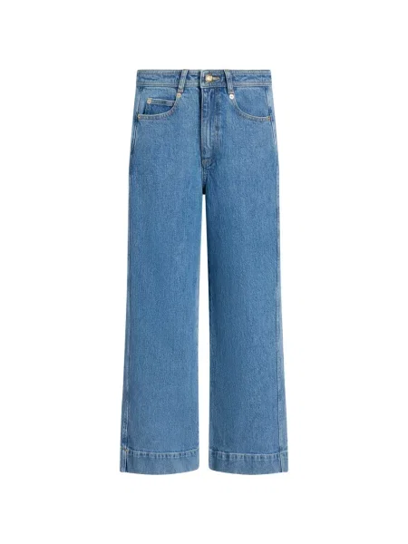 Blugi Cinq A Sept cu picior lat albastru