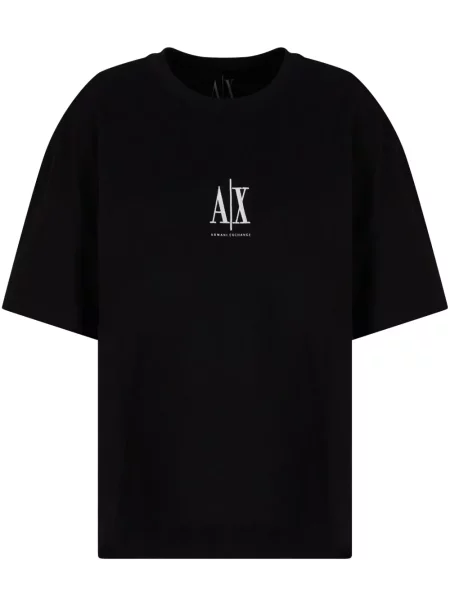 Tricou Armani Exchange cu broderie negru