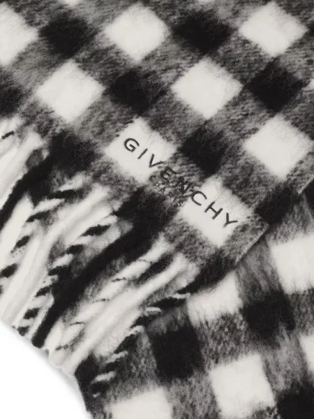 Вълнен кариран шал Givenchy черно