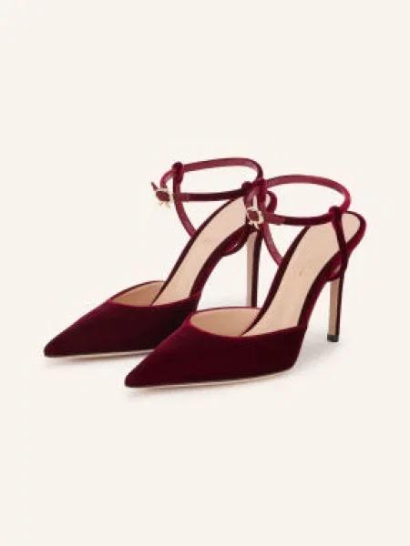 Gianvito Rossi Czółenka Typu Slingback Velluto 95 Z Aksamitu rot