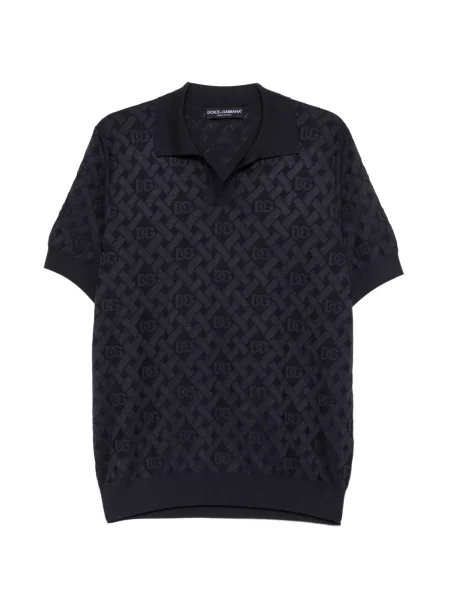 Tricou Dolce & Gabbana din jacard albastru