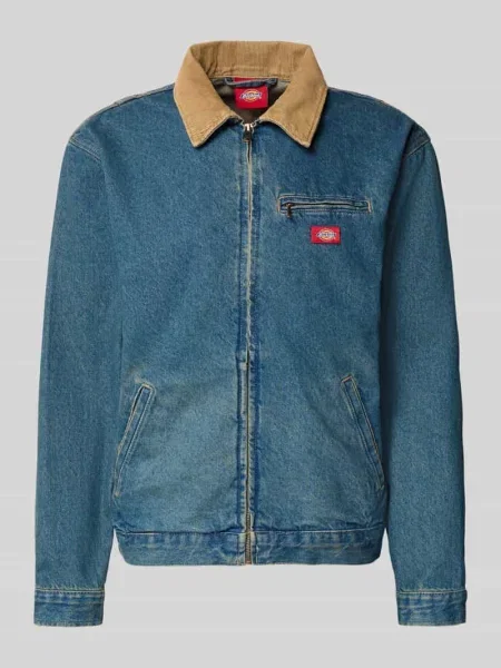 Kurtka jeansowa z detalem z logo i zamkiem błyskawicznym Dickies niebieska