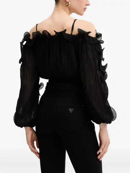 Bluză Guess din șifon negru