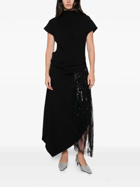 Rochie maxi Staud cu paiete negru