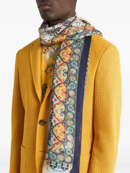 Fular Etro cu imagine cu model paisley albastru