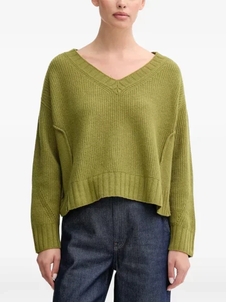 Pulover Benetton cu decolteu în V verde