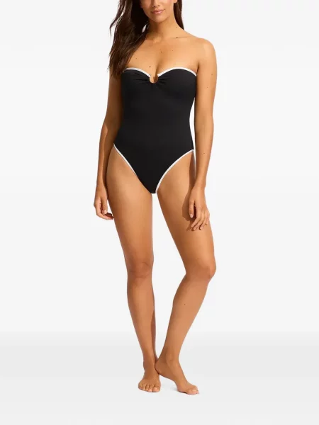 Pletená bandeau podprsenka Seafolly černá