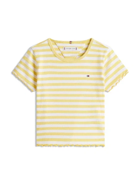 TOMMY HILFIGER Póló ESSENTIAL citrom fehér