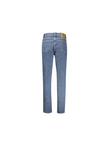 Jeansy Calvin Klein Jeans z wysoką talią niebieskie