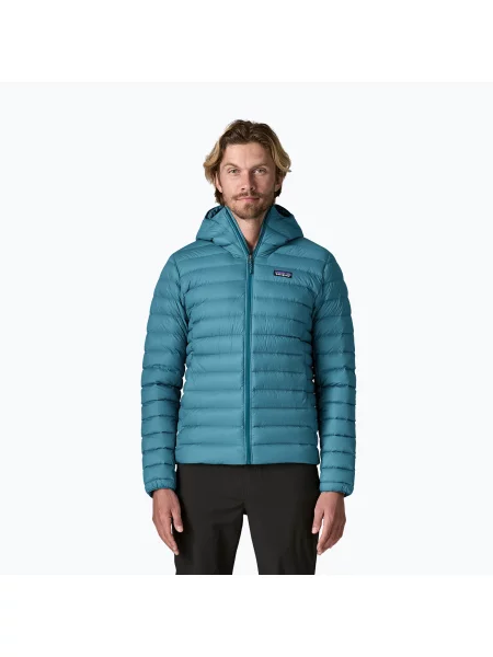 Geacă cu puf pentru bărbați Patagonia Down Sweater Hoody glacial blue albastru