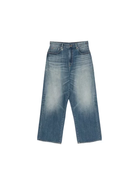 Szerokie jeansy R13 niebieskie