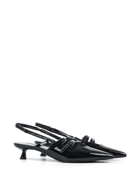 Pantofi cu toc Karl Lagerfeld cu cataramă cu bretele negru