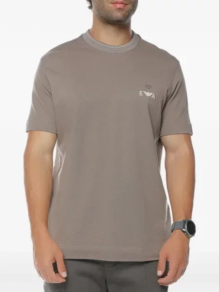 Tricou Emporio Armani cu autograf maro