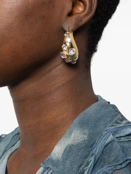 Auskarai Blumarine chunky su kristalais auksinė