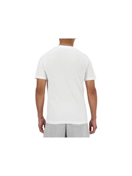 Tricou sport New Balance cu autograf alb