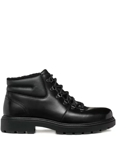 Botine Geox cu șireturi din piele negru