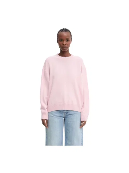 Anine Bing LEE CREW SWEATER POWDER PINK sweter kaszmirowy różowy
