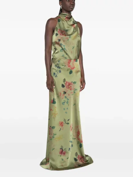 Fusta maxi Marques'almeida cu model floral cu imagine verde