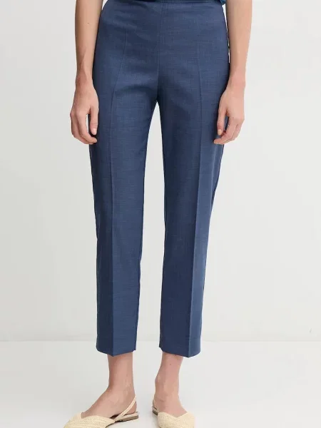 Sandro Ferrone pantaloni femei bleumarin mulata high waist