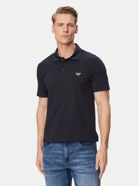 Emporio Armani Тениска с яка и Тъмносин