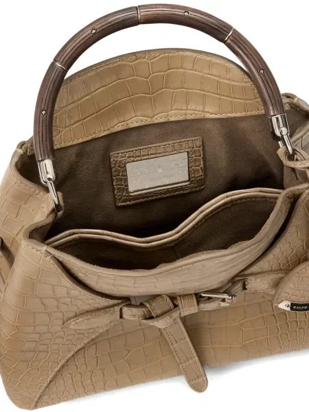 Δερμάτινη τσάντα χιαστί Ralph Lauren Collection καφέ