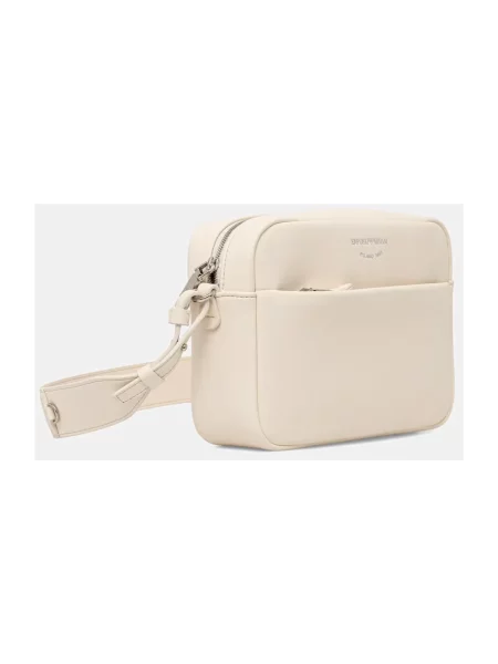 Emporio Armani torebka crossbody skórzana beżowa