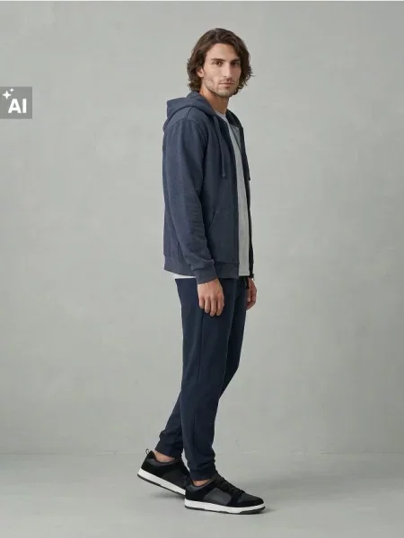 Sinsay Kalhoty Jogger slim fit námořnická modrá