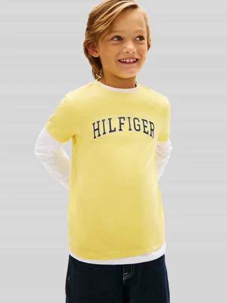 Męski t-shirt o kroju regular fit z czystej bawełny Tommy Hilfiger żółta