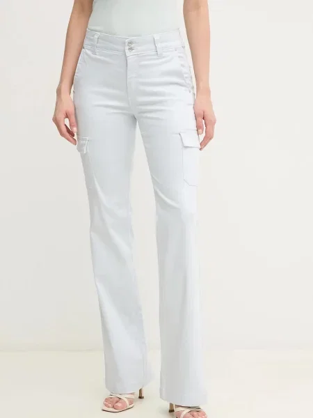 Guess spodnie proste high waist niebieski