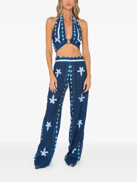 Top Jbq cu gât halter albastru