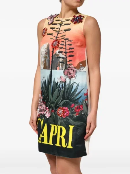 Rochie mini Dolce & Gabbana cu imagine verde