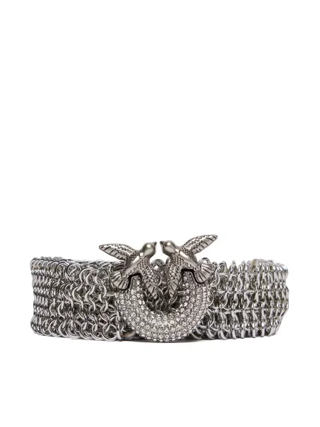 PINKO Strass Buckle Belt H2 срібний