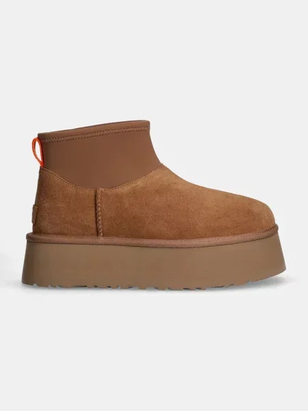 UGG śniegowce zamszowe Classic Mini Dipper brązowy
