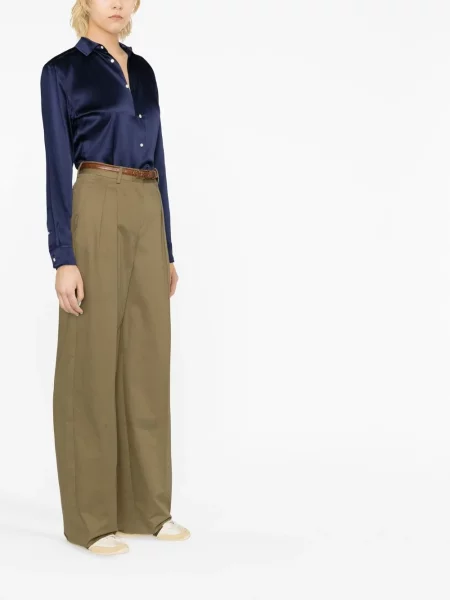 Hedvábné košilové šaty Polo Ralph Lauren šedé