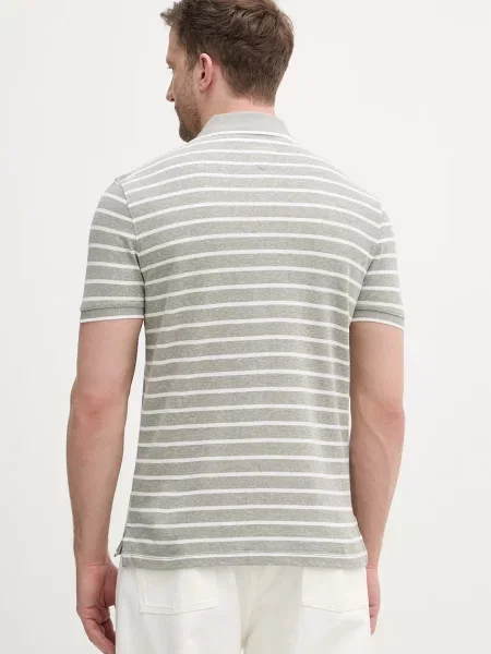 Tommy Hilfiger polo z dodatkiem lnu zielona
