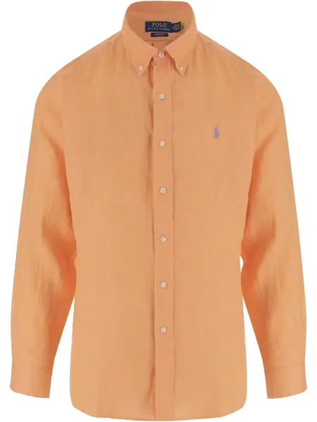 Lininė polo marškinėliai Polo Ralph Lauren oranžinė