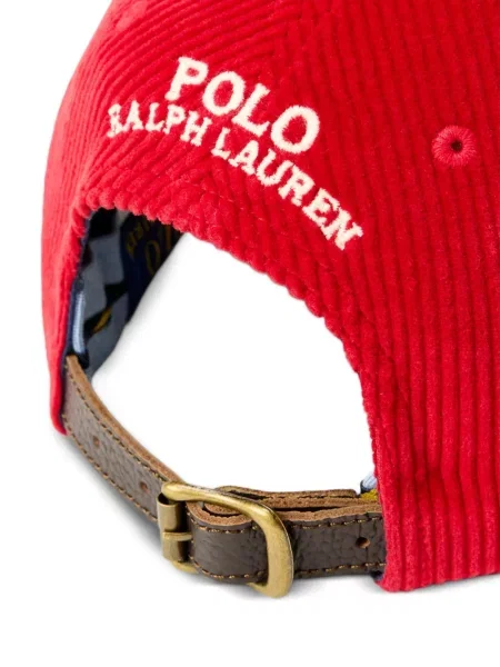 Pledas flanelinis kepurė su snapeliu Polo Ralph Lauren su petnešėlėmis aplink kaklą violetinė